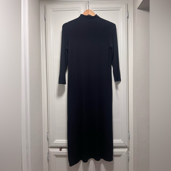 NWT Vintage Ralph Lauren Black Label Mock Neck Midi Dress Minimalist Size Medium - Picture 2 of 7